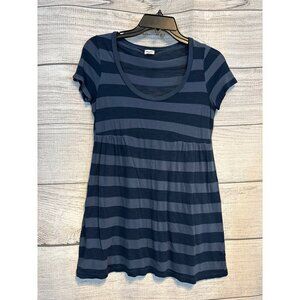 Splendid Blue & Black Striped Short Sleeve Top Size S